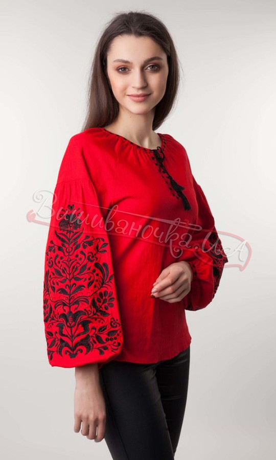 Яскрава жіноча вишиванка з льону 1042 - фото 2 vishivano4ka.com.ua