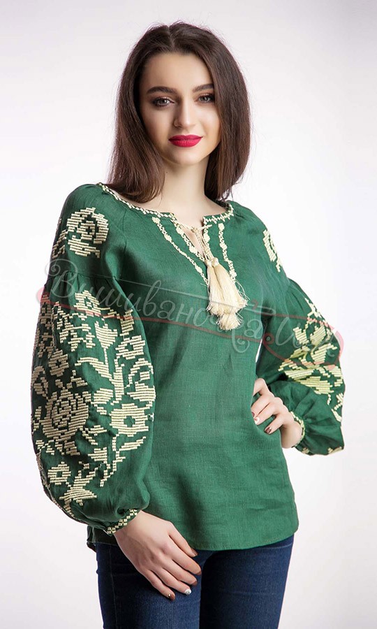 Рубашка вышитая с цветочным узором 1016 - фото 2 vishivano4ka.com.ua