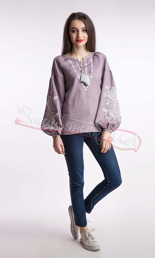 Рубашка-вышиванка из льна 1045 - фото 4 vishivano4ka.com.ua