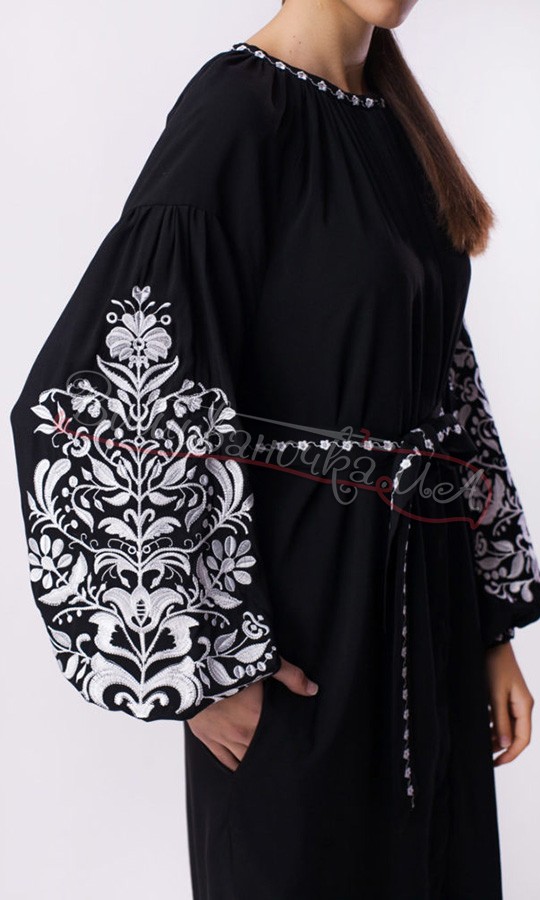 Элегантное черное платье 1522 - фото 2 vishivano4ka.com.ua