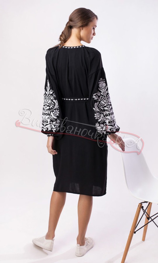 Элегантное черное платье 1522 - фото 4 vishivano4ka.com.ua