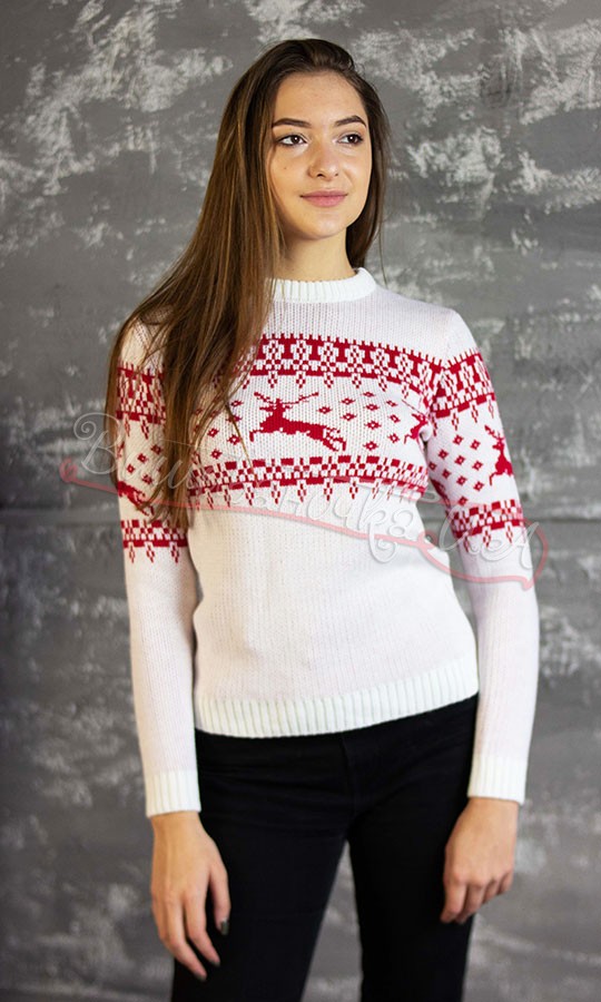 Женский свитер новогодний 20192 - фото 1 vishivano4ka.com.ua