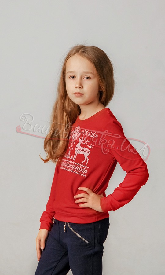 Яркий свитшот для девочки 6313 - фото 2 vishivano4ka.com.ua