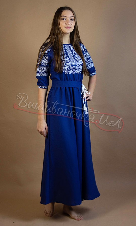 Яскрава довга сукня з сокальським узором 426-7.2 - фото 2 vishivano4ka.com.ua