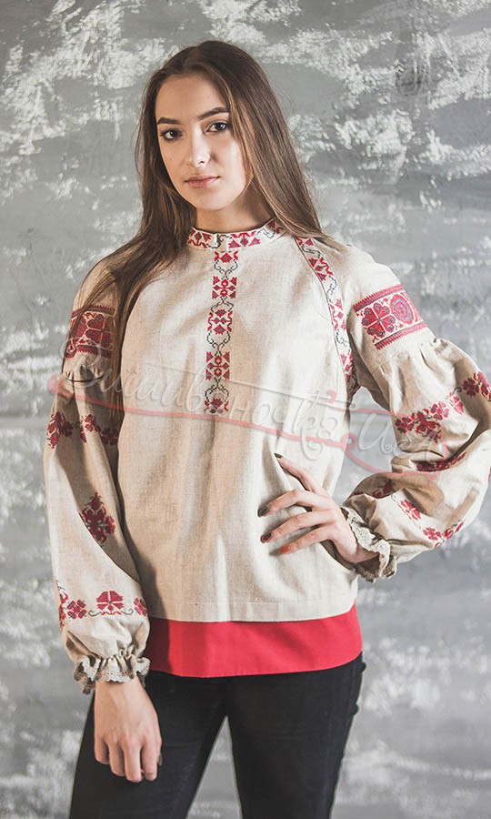 Жіноча блуза з льону Ч 7338 - фото 1 vishivano4ka.com.ua