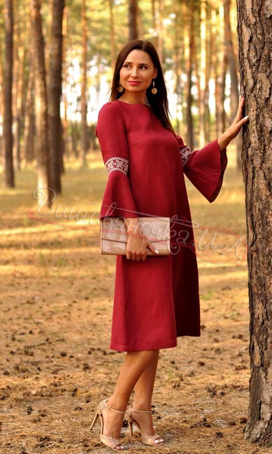 Вышитое женское платье А-силуэта П36 - фото 3 vishivano4ka.com.ua