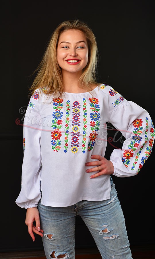 Яркая вышитая блуза 524-1 - фото 1 vishivano4ka.com.ua