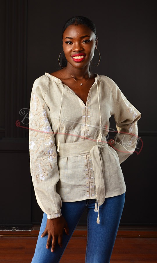 Жіноча сорочка з ніжним узором 549-6 - фото 3 vishivano4ka.com.ua