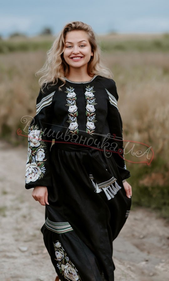 Сукня з квітковим візерунком 4529 - фото 3 vishivano4ka.com.ua