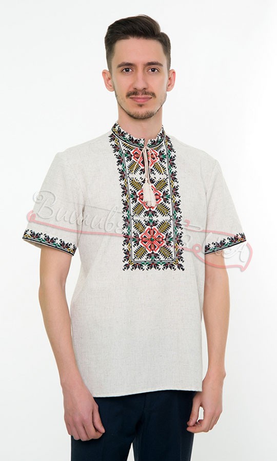 Мужская вышиванка с коротким рукавом 4232к - фото 1 vishivano4ka.com.ua
