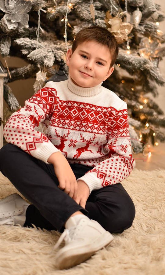 Детский праздничный свитер 20196 - фото 2 vishivano4ka.com.ua