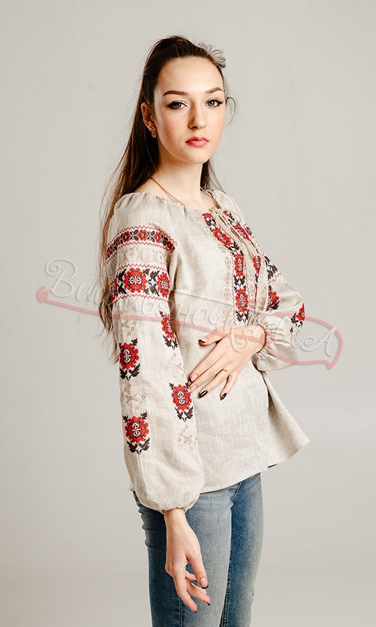 Вышиванка на сером полотне 533-4.3 - фото 3 vishivano4ka.com.ua