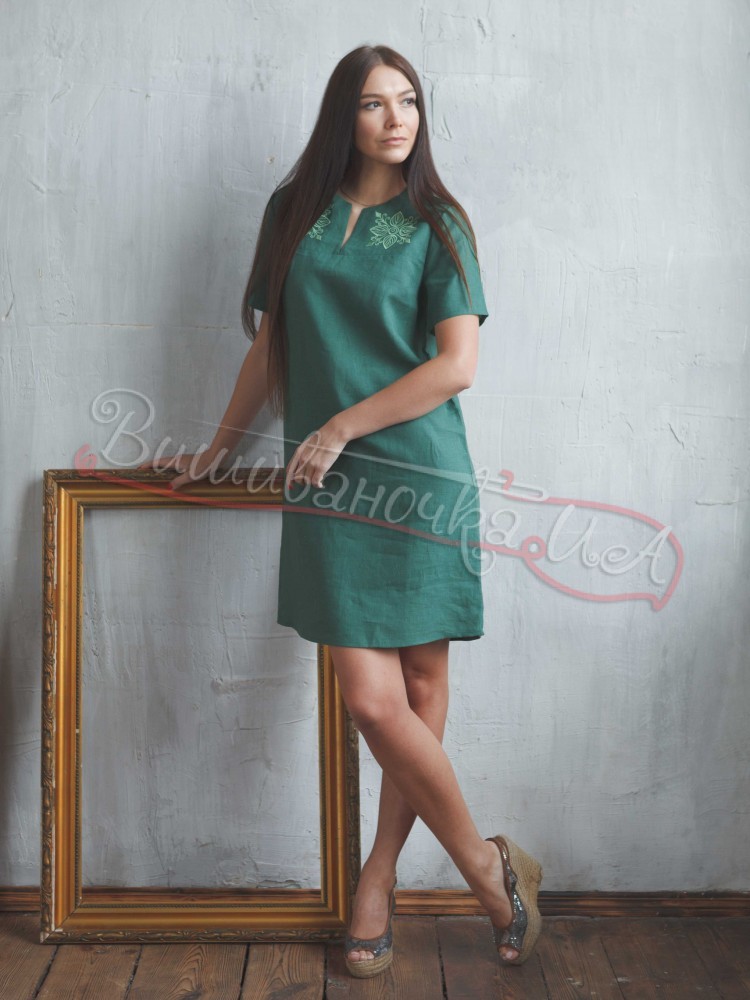 Жіноче плаття з льону SL 174 - фото 1 vishivano4ka.com.ua