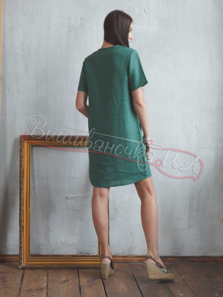 Жіноче плаття з льону SL 174 - фото 3 vishivano4ka.com.ua