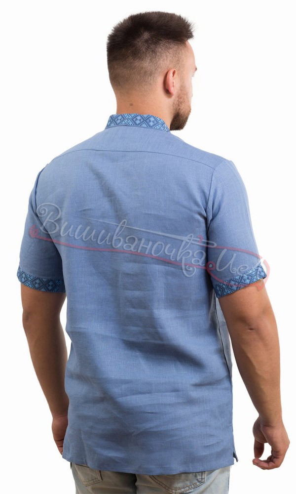 Лляна чоловіча вишиванка SM 030 - фото 3 vishivano4ka.com.ua