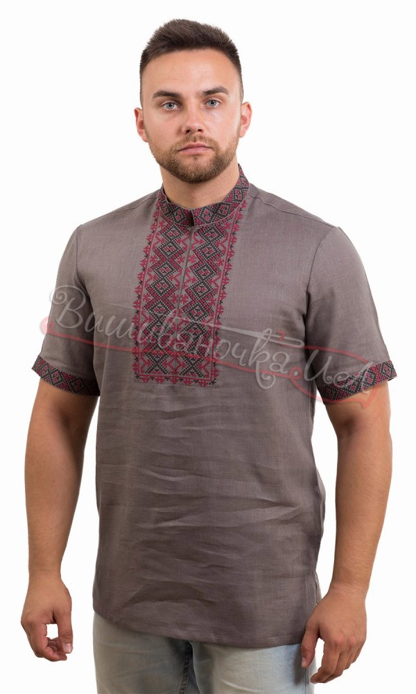 Вишиванка на льоні, короткий рукав SM 031 - фото 1 vishivano4ka.com.ua