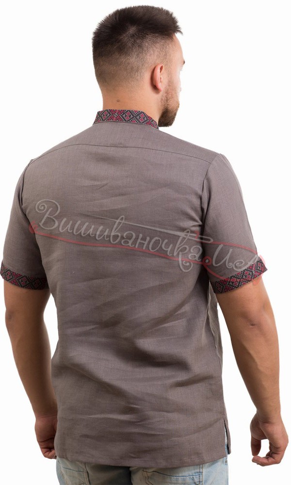 Вишиванка на льоні, короткий рукав SM 031 - фото 3 vishivano4ka.com.ua