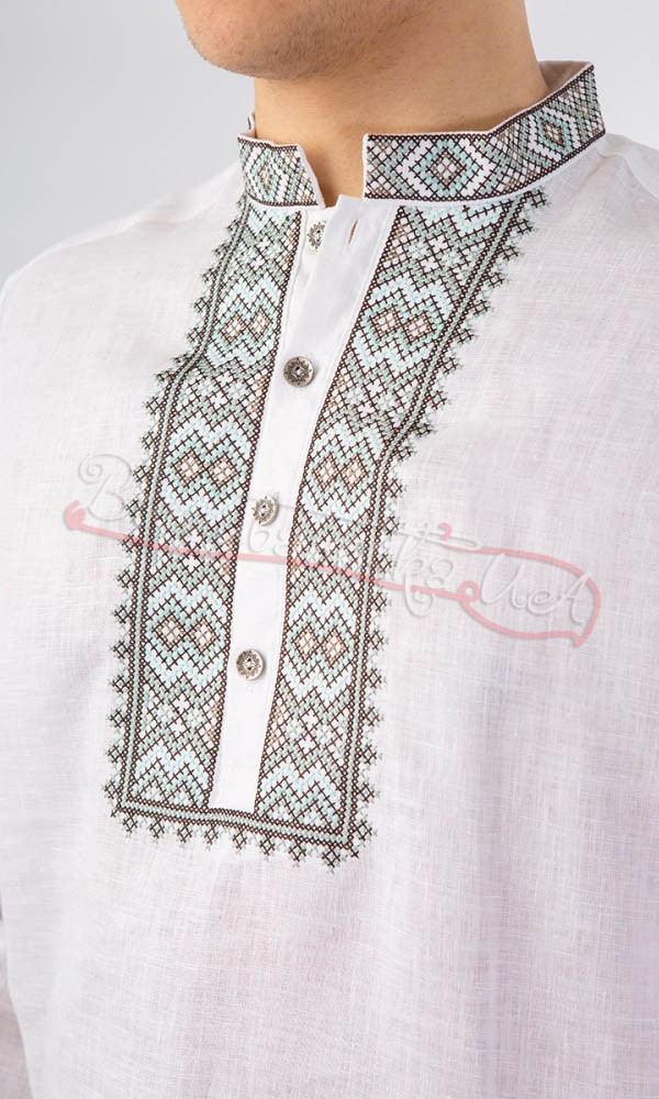 Вишиванка чоловіча, льон СМ016 - фото 2 vishivano4ka.com.ua