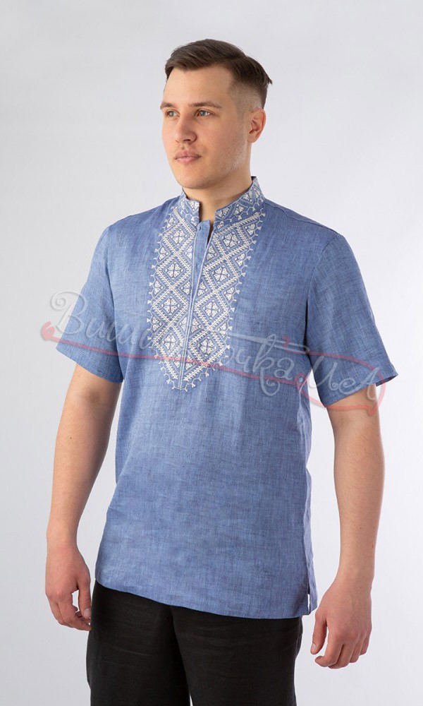 Мужская сорочка-вышиванка, лен СМ 026 - фото 1 vishivano4ka.com.ua