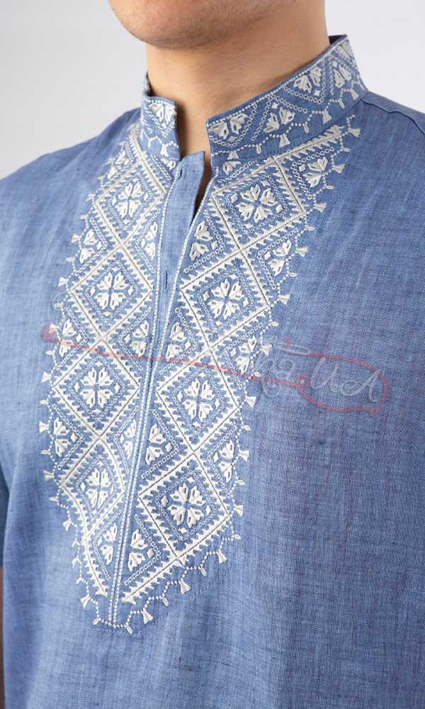 Мужская сорочка-вышиванка, лен СМ 026 - фото 2 vishivano4ka.com.ua