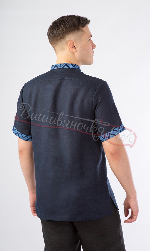 Вышиванка мужская на льне SM 035 - фото 3 vishivano4ka.com.ua