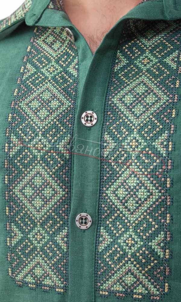 Яскрава чоловіча вишиванка, льон SM 027 - фото 3 vishivano4ka.com.ua