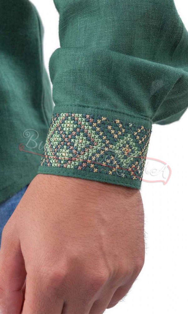 Яскрава чоловіча вишиванка, льон SM 027 - фото 4 vishivano4ka.com.ua