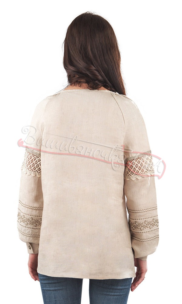 Жіноча блуза з льону  BL 192 - фото 2 vishivano4ka.com.ua