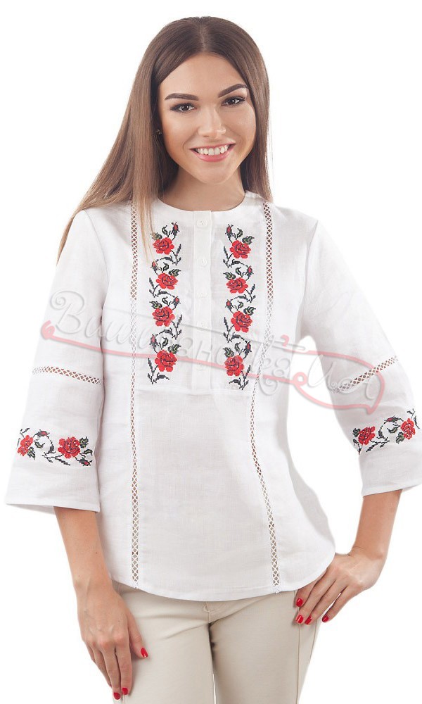 Льняная женская блуза BL 193 - фото 1 vishivano4ka.com.ua