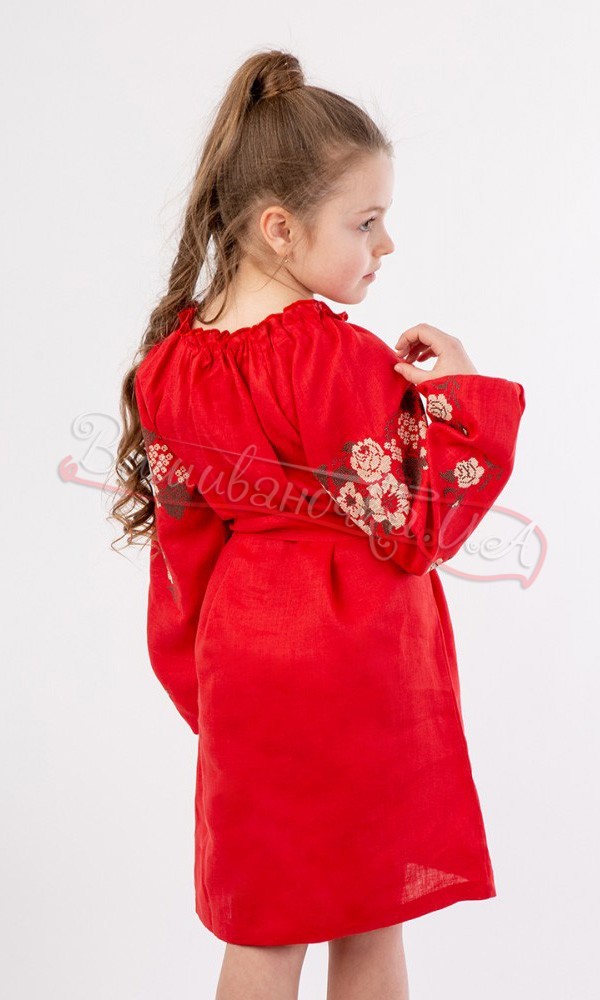 Сукня в червоному кольорі SG 003 - фото 2 vishivano4ka.com.ua