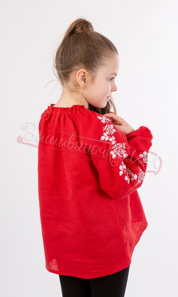 Вышиванка для девочки на льне BG 025 - фото 4 vishivano4ka.com.ua