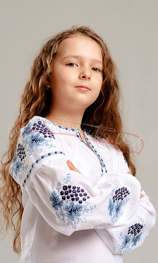 Рубашка для девочки с вышивкой калины 948-2 - фото 3 vishivano4ka.com.ua
