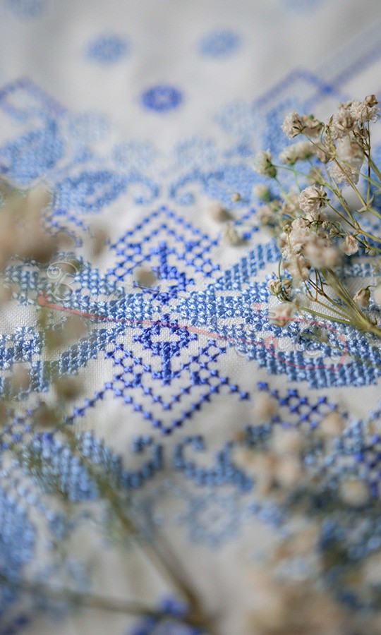 Рушник для ікон, синій узор (2 шт) С-07 - фото 3 vishivano4ka.com.ua