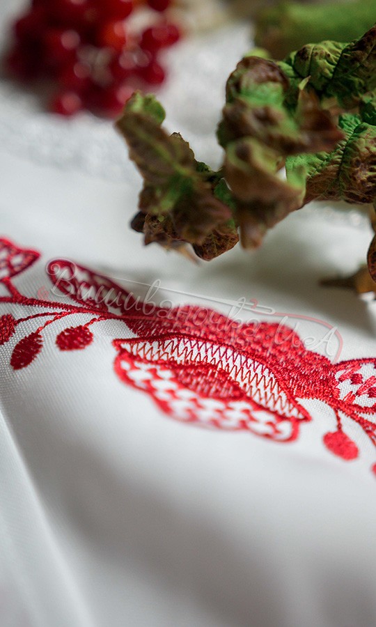Рушник с красным узором ДЖ-09 - фото 4 vishivano4ka.com.ua