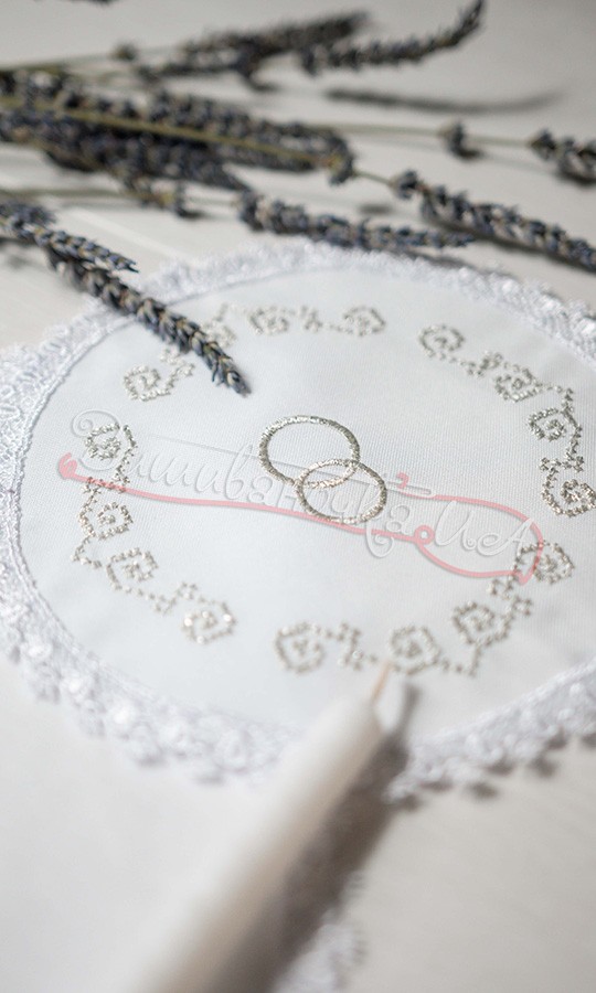 Набір вінчальний, срібляста вишивка СХ-01 - фото 4 vishivano4ka.com.ua