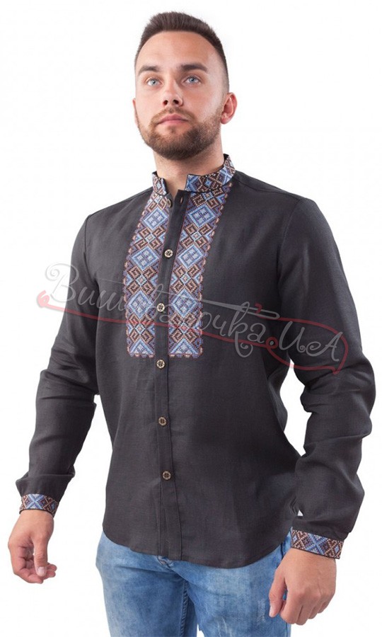 Чорна вишита сорочка SM 029 - фото 1 vishivano4ka.com.ua