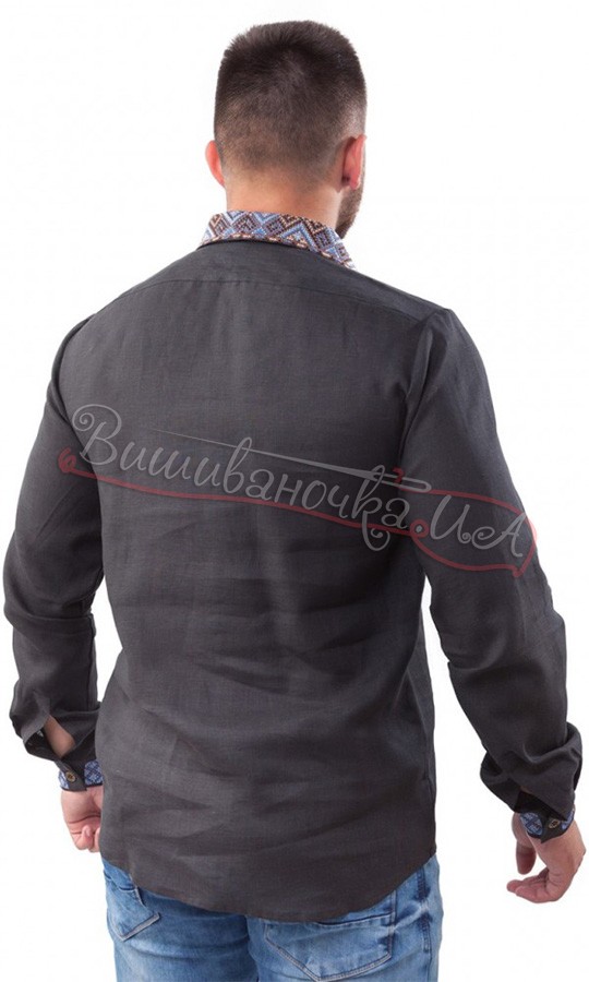 Чорна вишита сорочка SM 029 - фото 2 vishivano4ka.com.ua