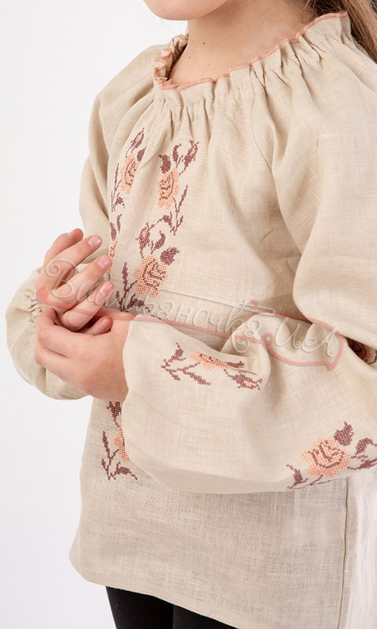 Рубашка-вышиванка для девочки BG 026 - фото 3 vishivano4ka.com.ua