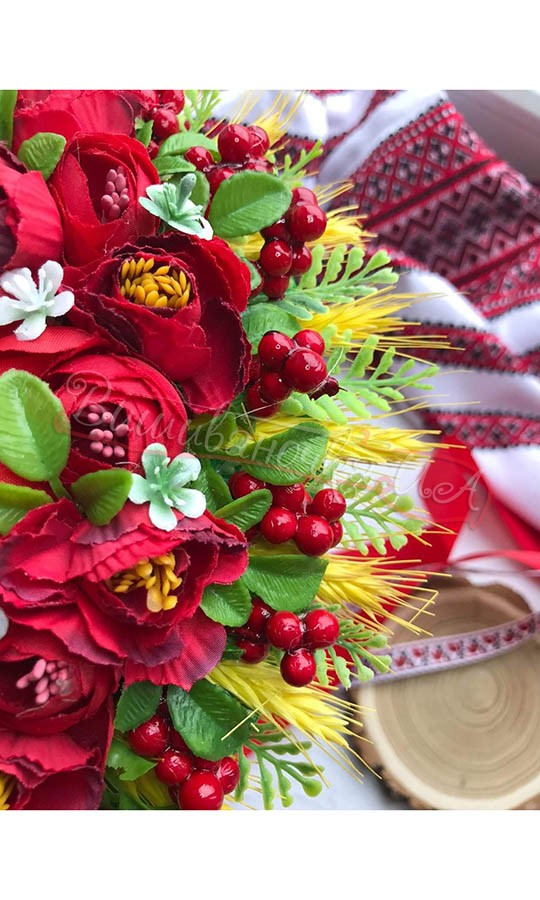 Вишуканий вінок ручної роботи В36 - фото 2 vishivano4ka.com.ua