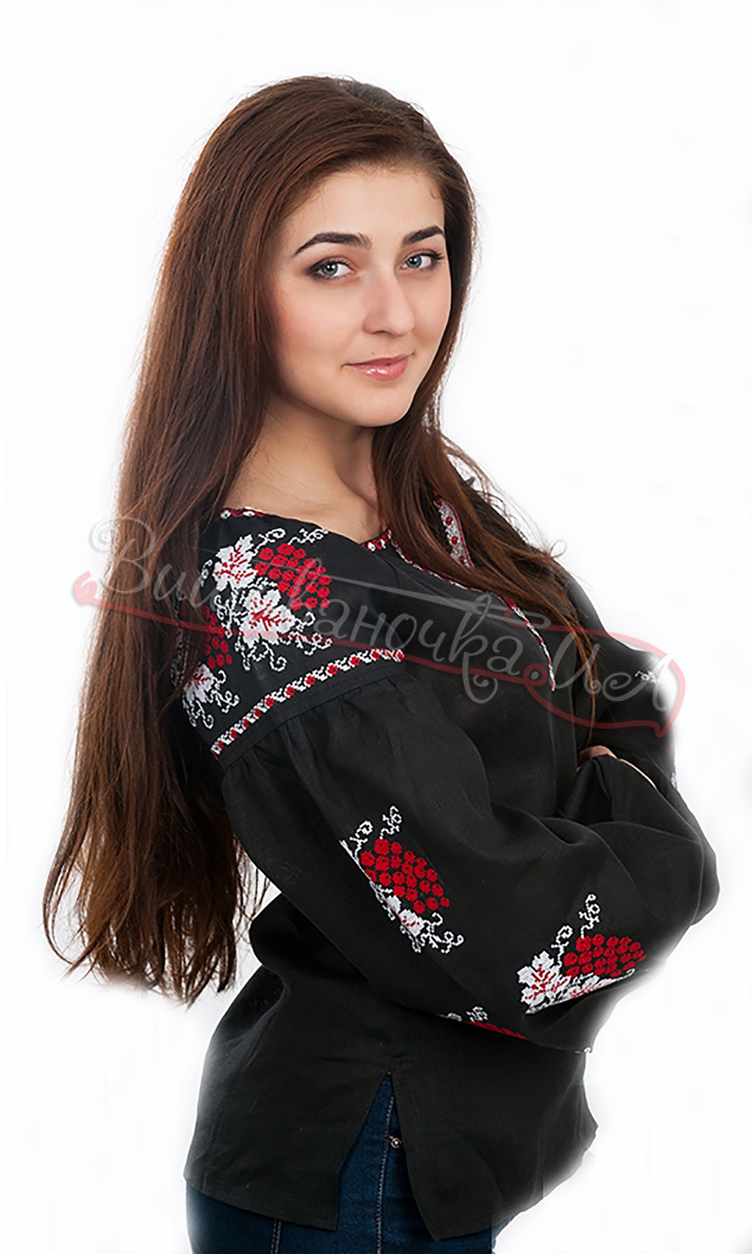 Вишиванка жіноча на чорному полотні 513-4 - фото 2 vishivano4ka.com.ua