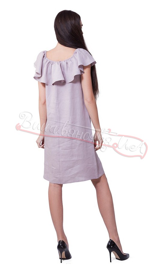 Летнее платье из льна SL 165 - фото 4 vishivano4ka.com.ua