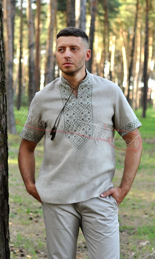 Вишиванка з натурального льону М16к - фото 1 vishivano4ka.com.ua