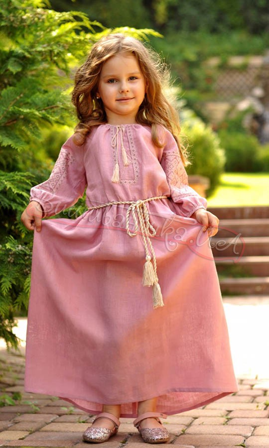 Длинное платье для девочки ДП17 - фото 1 vishivano4ka.com.ua