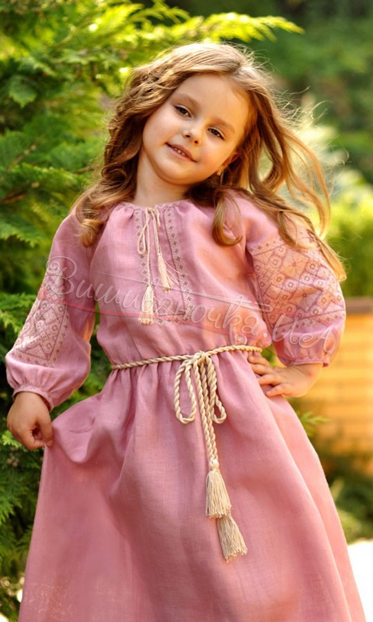 Длинное платье для девочки ДП17 - фото 2 vishivano4ka.com.ua