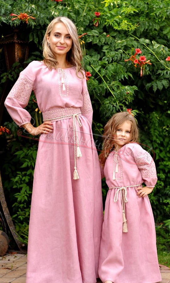 Длинное платье для девочки ДП17 - фото 4 vishivano4ka.com.ua