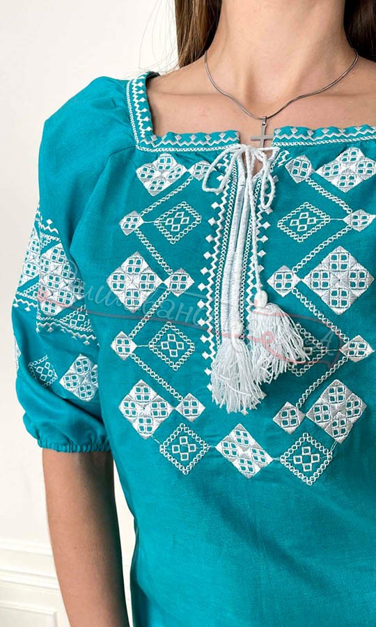 Вишиванка жіноча на мятному льоні 1014 - фото 2 vishivano4ka.com.ua