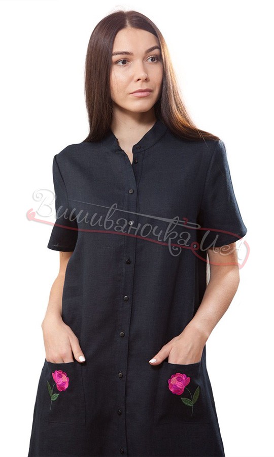 Платье женское из натурального льна SL 176 - фото 3 vishivano4ka.com.ua