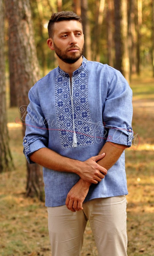 Вишиванка під колір джинсу М19 - фото 2 vishivano4ka.com.ua