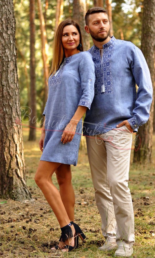 Парний комплект з льону МП1919 - фото 1 vishivano4ka.com.ua