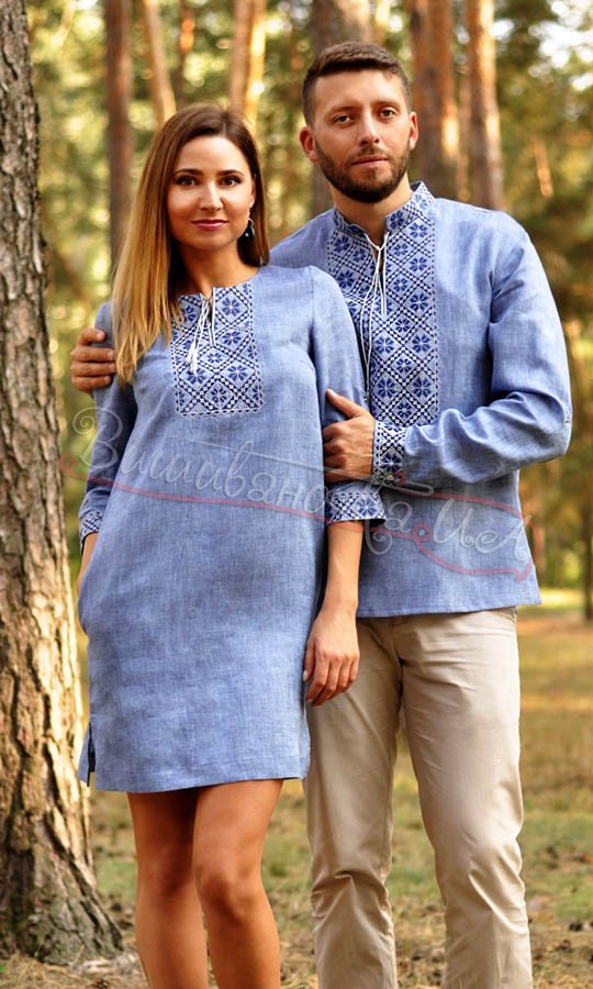 Парний комплект з льону МП1919 - фото 2 vishivano4ka.com.ua